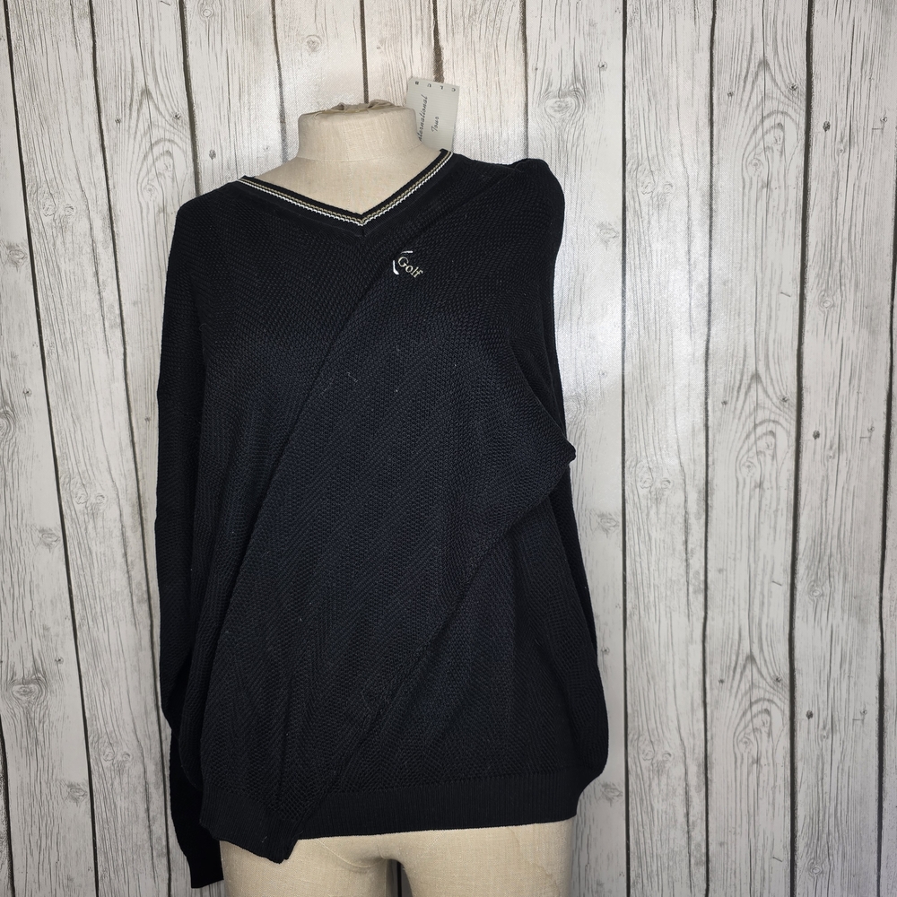 NWT IZOD International Tour Club Golf Sweater V-Neck Black - Size L
​Listing Des
